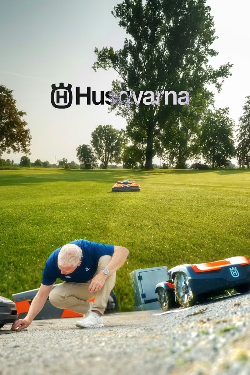 Husqvarna: Produkt-Content auf dem Platz.